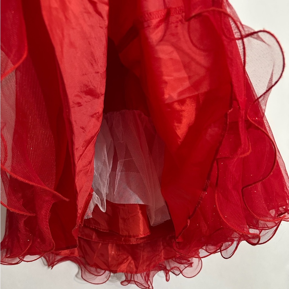 Deb Strapless Red Tulle Corset Dress Lace Up Party Prom Homecoming 11/12 Juniors - Picture 5 of 9